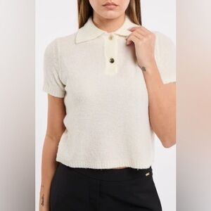 MARELLA Ivory Buttoned Crop Top